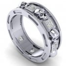 Skull Wedding Ring in Solid Silver