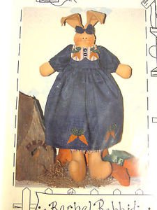 primitive Pattern Bunny Rabbit Cloth carrots Folk Art Rachel Flops Fabric sew