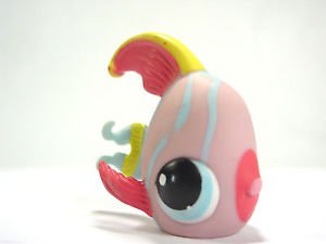 Littlest Pet Shop Pink fish 884 Blue Eyes tropical angelfish