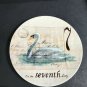 WILLIAMS-SONOMA CHRISTMAS Salad/Dessert Plate 7th day swan swimming