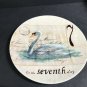 WILLIAMS-SONOMA CHRISTMAS Salad/Dessert Plate 7th day swan swimming