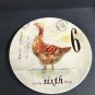 WILLIAMS-SONOMA 12 DAYS OF CHRISTMAS Salad/Dessert Plate 6th day geese goose