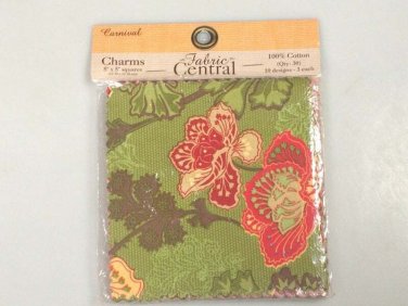 Fabric Central Carnival quilting fabric charm pack 5x5 squares botanical fabric