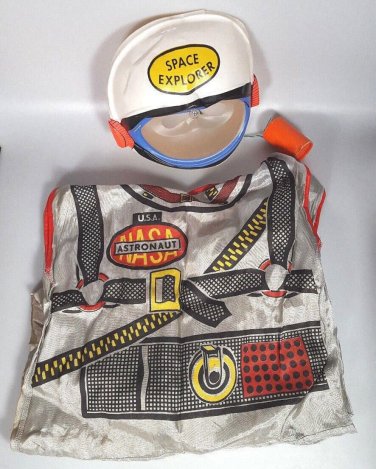 VTG Ben Cooper Halloween Costume Astrounaut light up Mask NASA costume