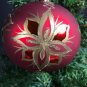 Vintage Christmas Ornament Blown mercury glass red gold glitter Christmas decora