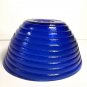 Cobalt Blue glass ribbed mixing bowl 9" beehive serving bowl