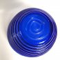 Cobalt Blue glass ribbed mixing bowl 9" beehive serving bowl