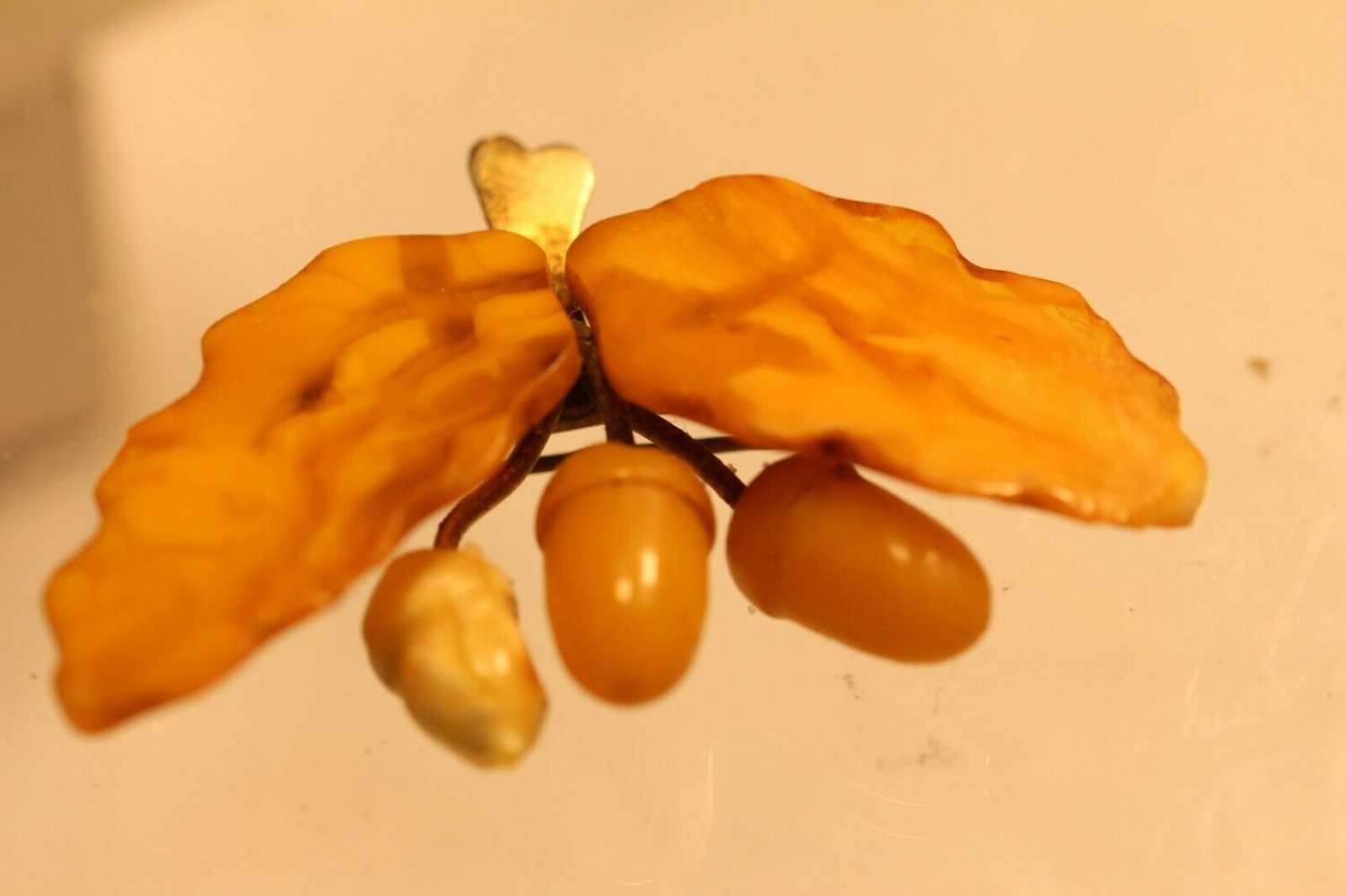 Natural Baltic Amber ,,,,,old  brooch  renewed