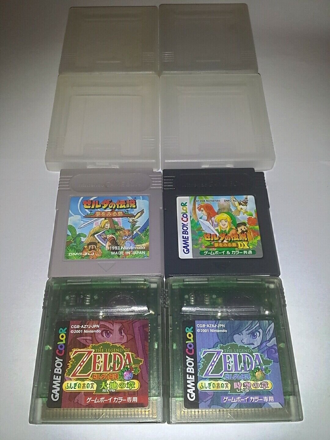 Original GameBoy / Color Zelda Series Set of 4 Games +4 Cases *Used* *Japanese*