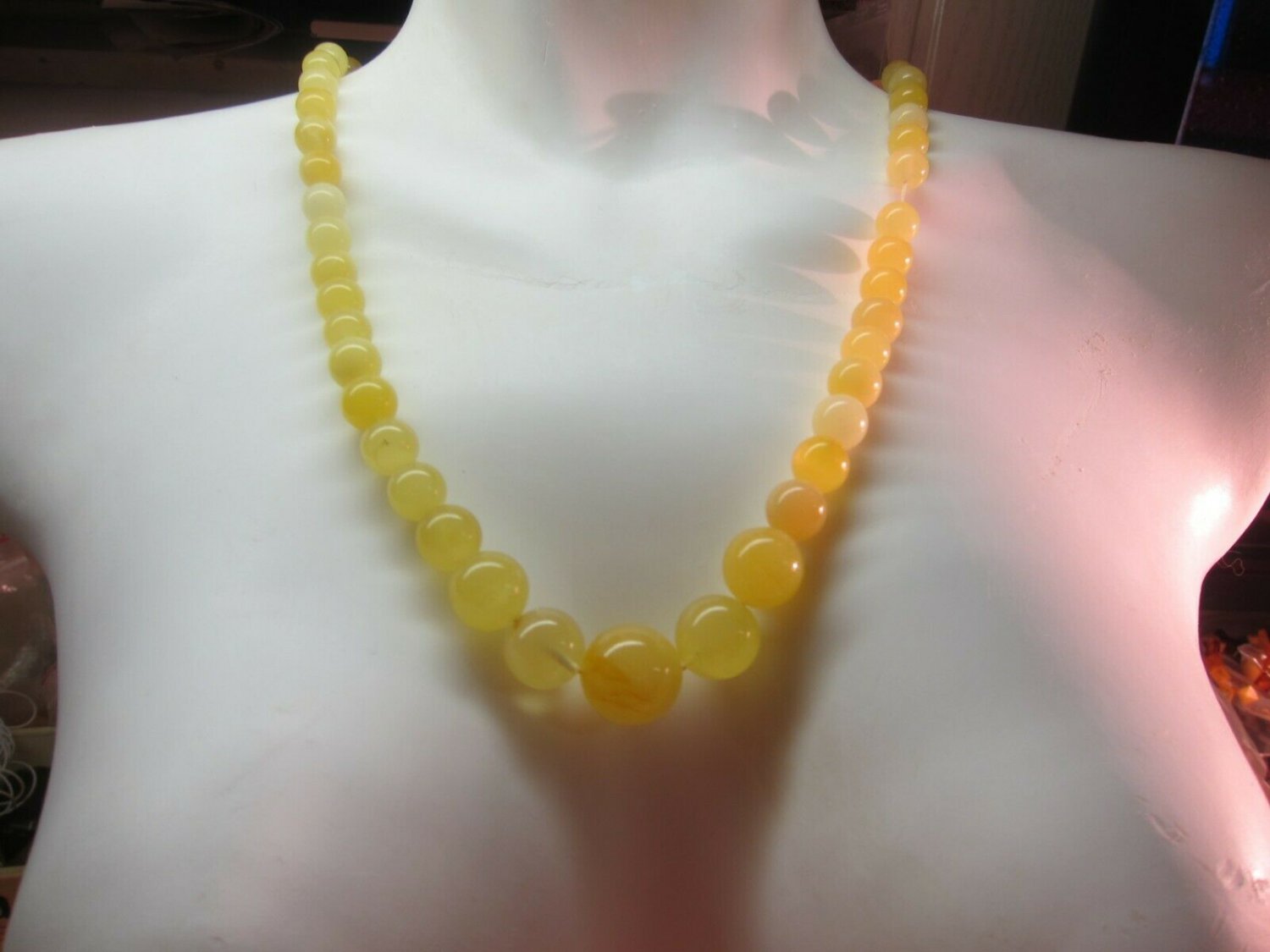 Natural Baltic Amber necklace , matte, length 56 CM