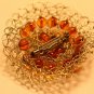 Baltic  amber brooch twisted wire and amber