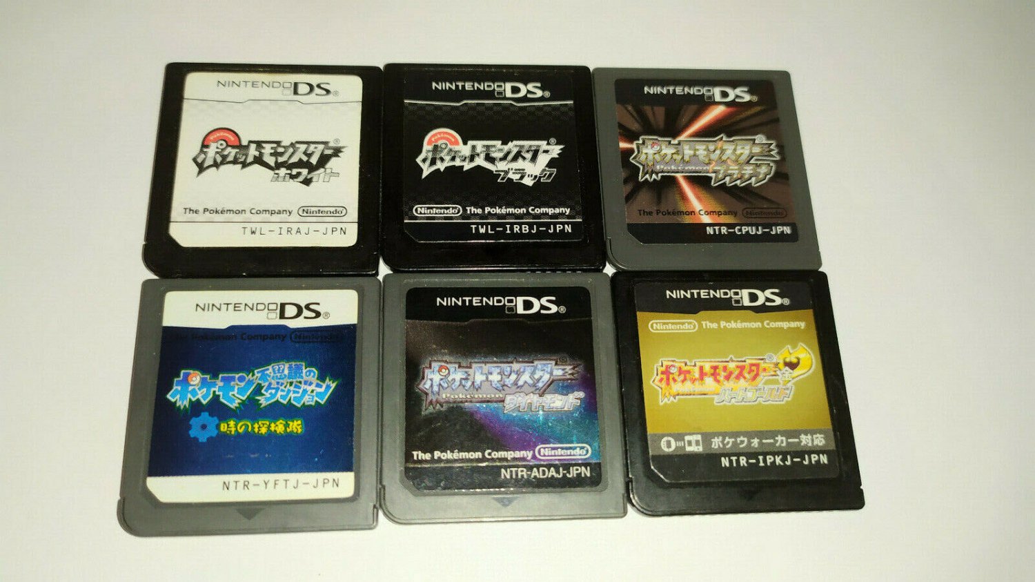 Nintendo DS Pocket Monsters Series 6 Used Game LOT HeartGold White Black Diamond
