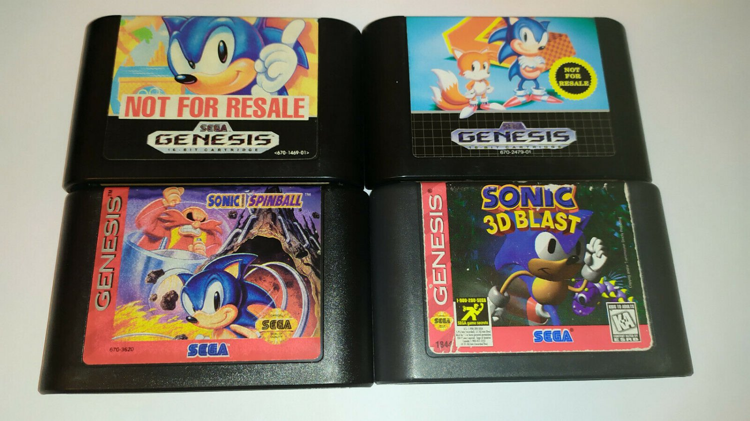 Sonic the Hedgehog Series Game Lot x4 for Sega Genesis *NTSC-U*