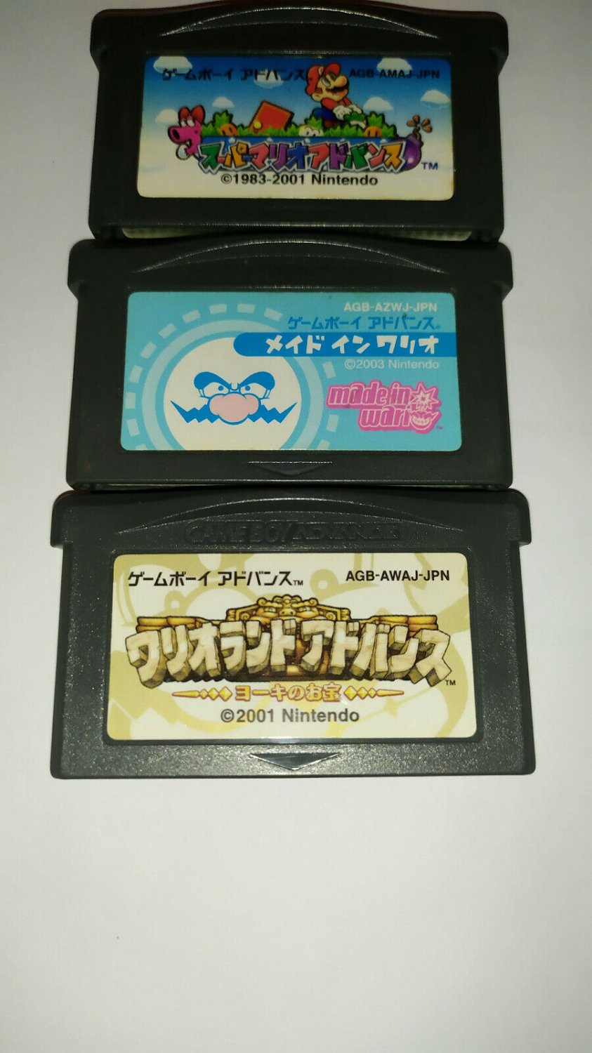 Nintendo GameBoy Advance Super Mario & Wario Series Games Set x3 *Used* *JPN*