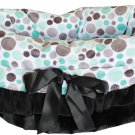 Snuggle Bugs - Aqua Party Dots - Dog Pet Bed + Bag + Car Seat in One