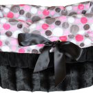Snuggle Bugs - Pink Party Dots - Dog Pet Bed + Bag + Car Seat in One