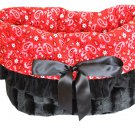 Snuggle Bugs - Red Western - Dog Pet Bed + Bag + Car Seat in One