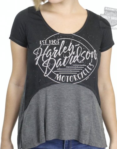 Harley-Davidson Women's Circle Script Seamed Panels Large Shirt