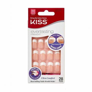 Kiss Everlasting French Nail Kit Medium 28 Nails EF07 (1 PACK)