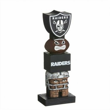 Las Vegas / Oakland Raiders Shield Tiki Tiki Totem Statue NFL - 16 Inch