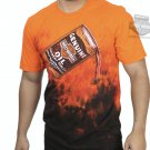 Harley Davidson Men's X-Large Short Sleeve Motor Oil Crinkle Dye Orange T-Shirt