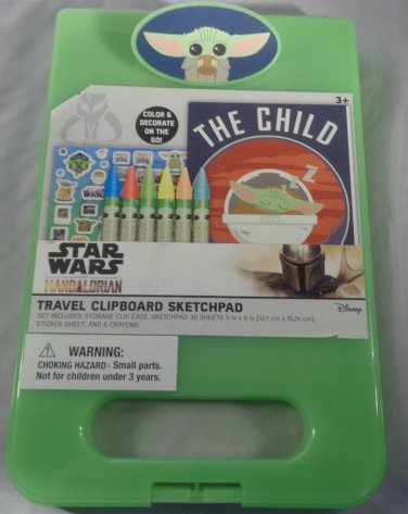 Disney Star Wars The Mandalorian Baby Yoda Travel Clipboard Sketchpad fSet