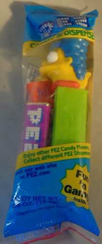 PEZ: Marge Simpson from The Simpsons, blue pack, green stick, Brand New & Sealed