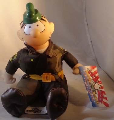 TOY FACTORY BEETLE BAILEY SARGE 7" PLUSH TOY PLASTIC HEAD