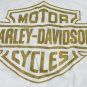 Harley-Davidson Ladies Juniors Fit Gold B&S Logo White Short Sleeve T-Shirt