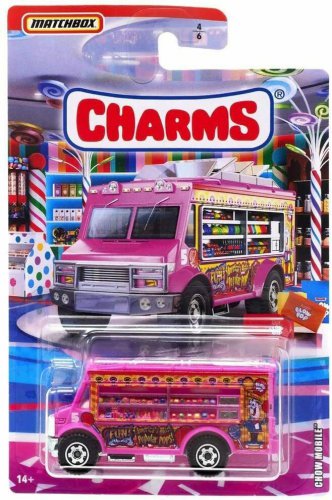 2020 Matchbox Candy Cars #4 Chow Mobile&acirc;�&cent; (Food Truck) PINK / CHARMS&Acirc;&reg; POPS