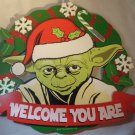 NEW 2015 STAR WARS CHRISTMAS YODA WELCOME YOU ARE 12" x 12" SIGN - Colorful!