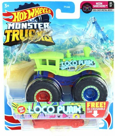 Hot Wheels Monster Trucks LOCO PUNK Neon Shockers Series 2021 1/64&Acirc;&nbsp; - NEW, MOC