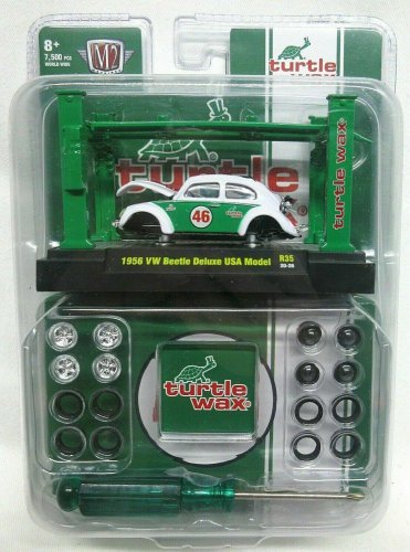 NIB M2 MACHINES 1:64 1956 VW BEETLE DELUXE TURTLE WAX MODEL KIT DIE-CAST