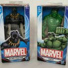Lot of 2 Marvel 6" Action Figures: Black Panther, and Hulk