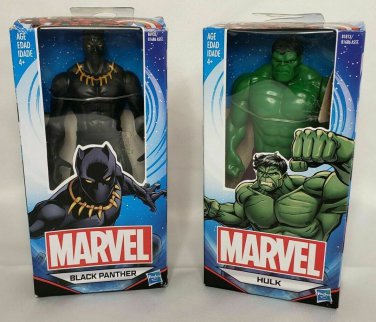 Lot of 2 Marvel 6" Action Figures: Black Panther, and Hulk