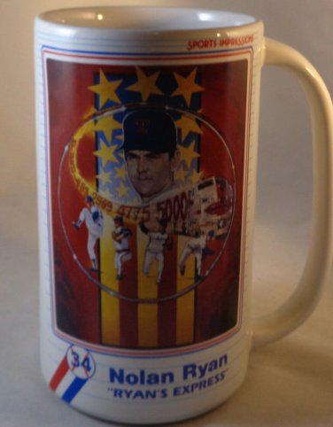 Nolan Ryan's Express Stein Ceramic Road to 5000 with COA