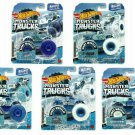 Hot Wheels 5 Monster Trucks  Winter Blizzard Bashers Complete Set 1:64 Die-Cast