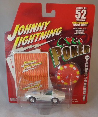1968 corvette chevrolet  JOHNNY LIGHTNING playing cards poker chip series 1/64