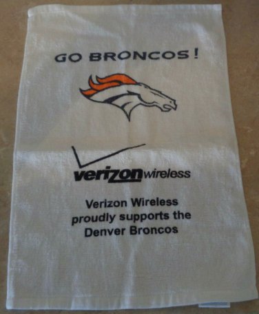 Denver Broncos Verizon Wireless White Rally Towel
