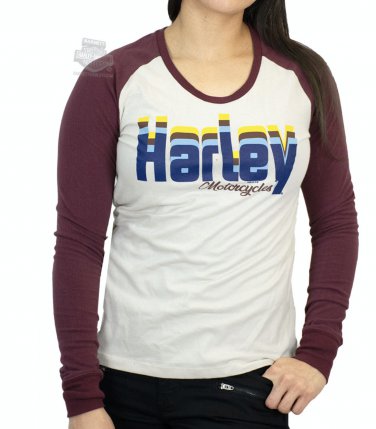 Harley-Davidson Women's X-Large Off White Long Sleeve T-Shirt