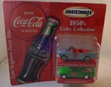 Matchbox 1950's Coke Collection 1957 Bel Air Convertible & FJ Holden Panel Van