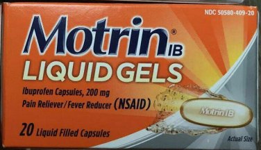 Motrin Liquid Gels 20 Count Relieves Minor Aches and Pains