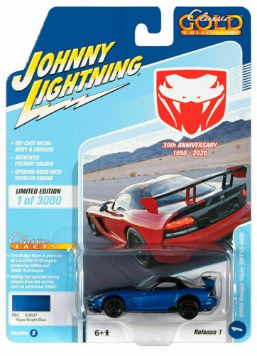 Johnny Lightning JLCG021 Classic Gold VER B 2008 Dodge Viper SRT10 ACR
