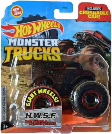 Hot Wheels Special Forces Steal Smasher Monster Trucks with Crushable Car 1/64