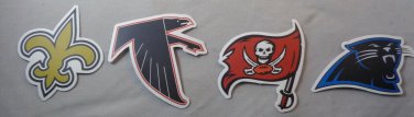 NFL NFC South Division Saints,Falcons,Bucs & Panthers Sticker LOT of (4)