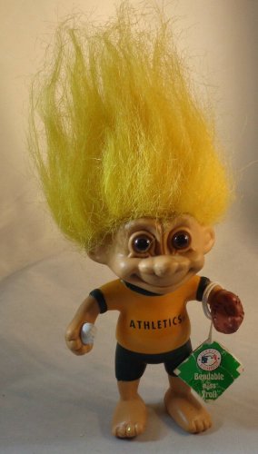 Oakland A's MLB Troll Doll 1992 Good Luck Troll Bendable-Russ