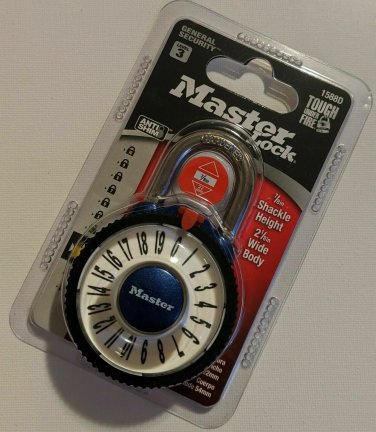 MASTER LOCK 1588D Locker Lock Combination Padlock EZ Read Anti Shim BLUE *NEW*