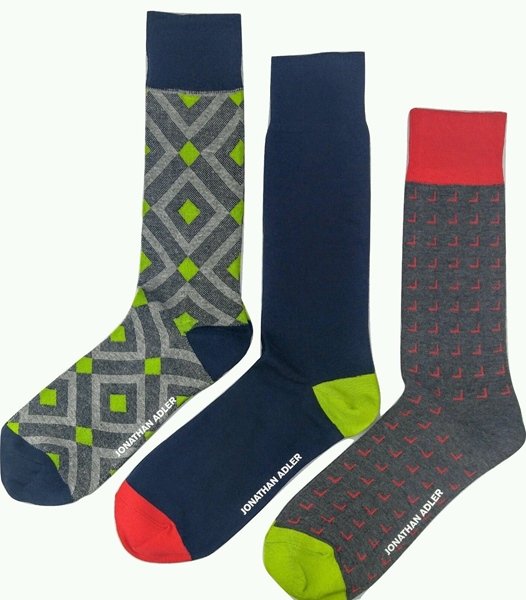 Jonathan Adler Men's Premium Crew Socks 3 Pack Size 10-13
