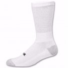 Champion Double Dry Performance Men's Crew Socks White 6 Pair Size 6-12