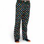 Men's Lounge Pants Pajamas Cotton Polka Dot Black with Bright Colored Dots
